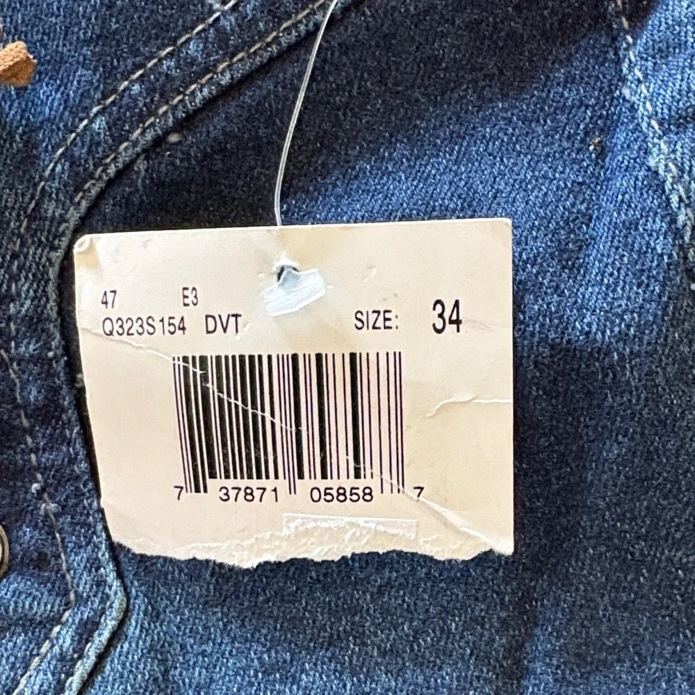 Guess Womenβs Dark Wash Lace-Up Front Jeans Pull Up Stretch Denim BNWT 34 - Picture 8 of 13